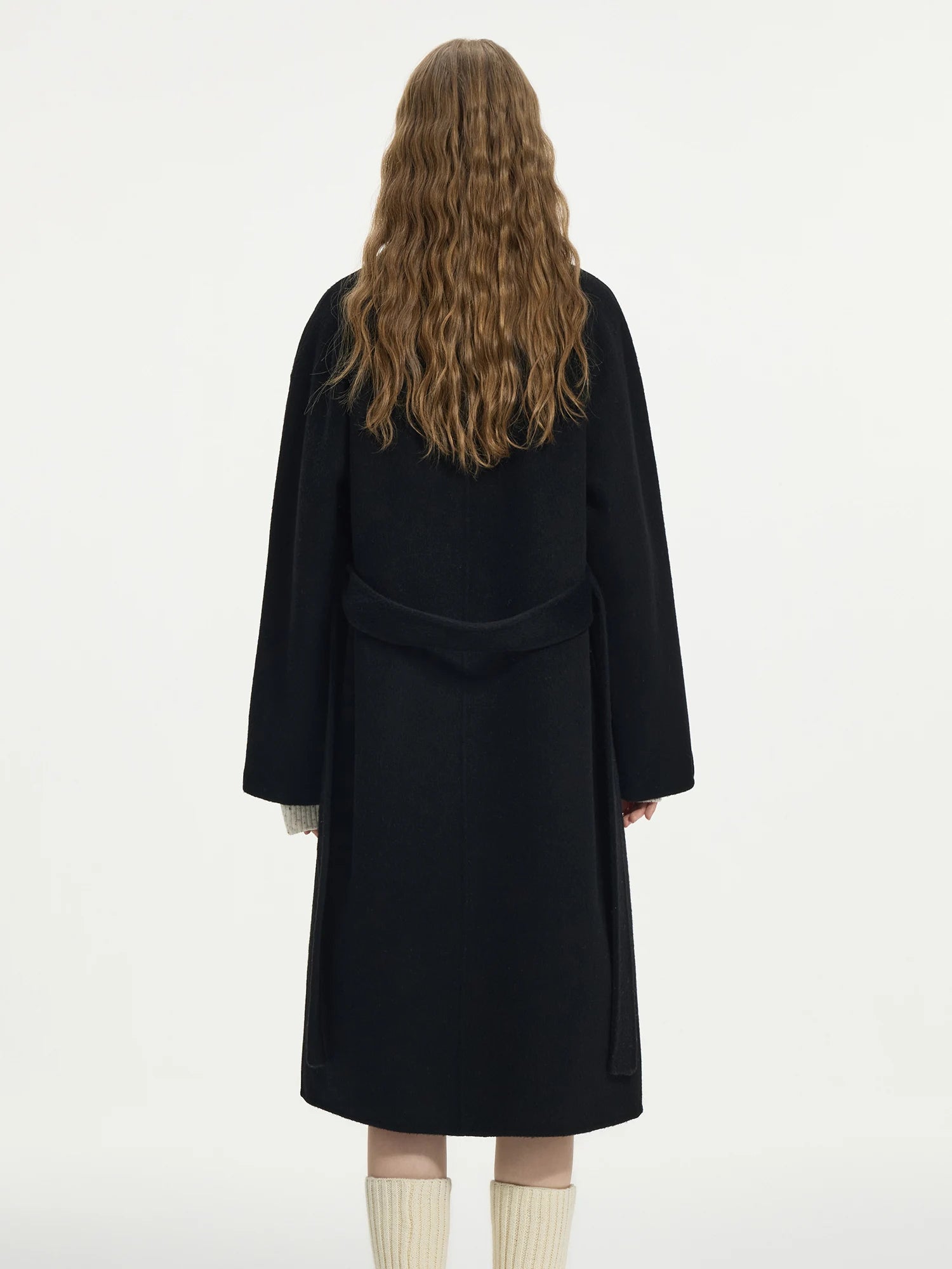 100% Wool Double Sides Tweed Long Coat