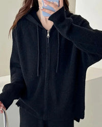 Merino Wool Hooded Knit Set