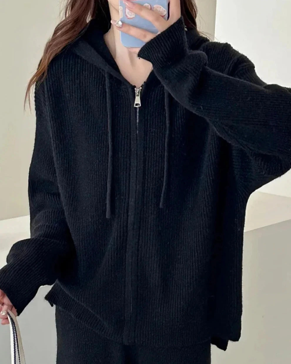Merino Wool Hooded Knit Set