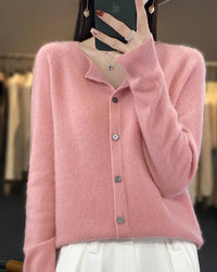 Pure Wool O-Neck Cardigan