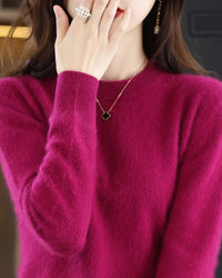 Mink Cashmere Crew Neck Knitted Sweater