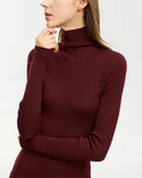 Simple Slim-Fitting Wool Turtleneck Sweater