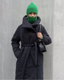 Belted Quilted Long Puffer Coat