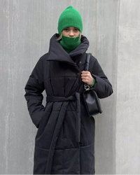 Belted Quilted Long Puffer Coat
