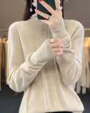 Merino Wool Turtleneck Jacquard Sweater