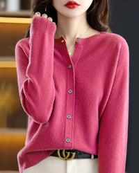 Merino Wool Crew Neck Cardigan