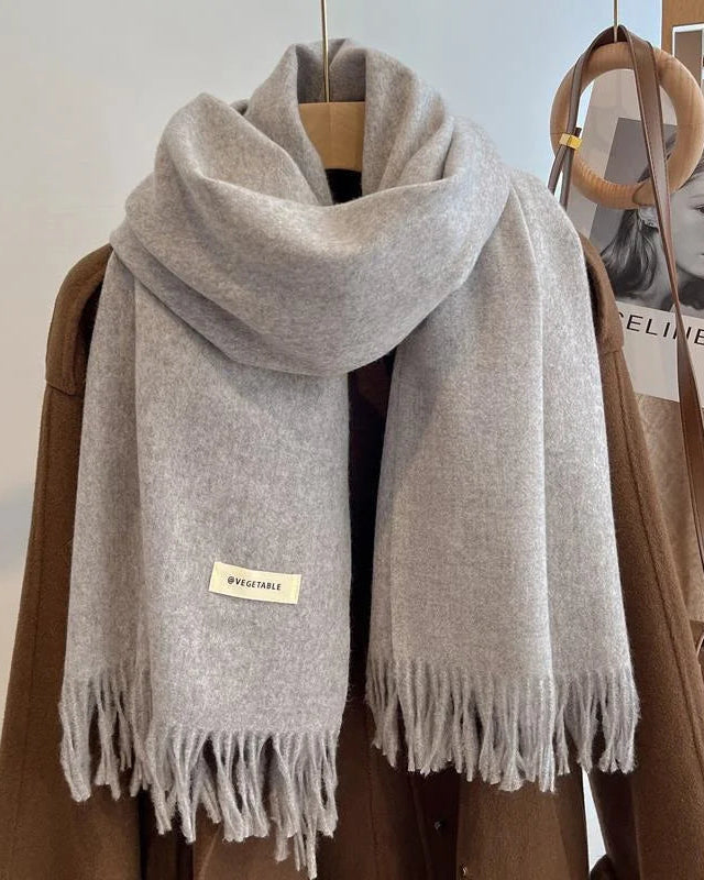 Faux Cashmere Tassel Wrap Scarf