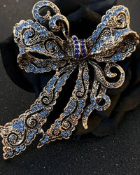 Baroque Rhinestone Bow Brooch