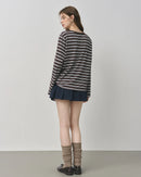 Stylish Loose-Fitting Crew Neck Striped T-Shirt
