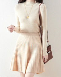 Wavy High-Waisted Sweet Knit Wool Mini Skirt