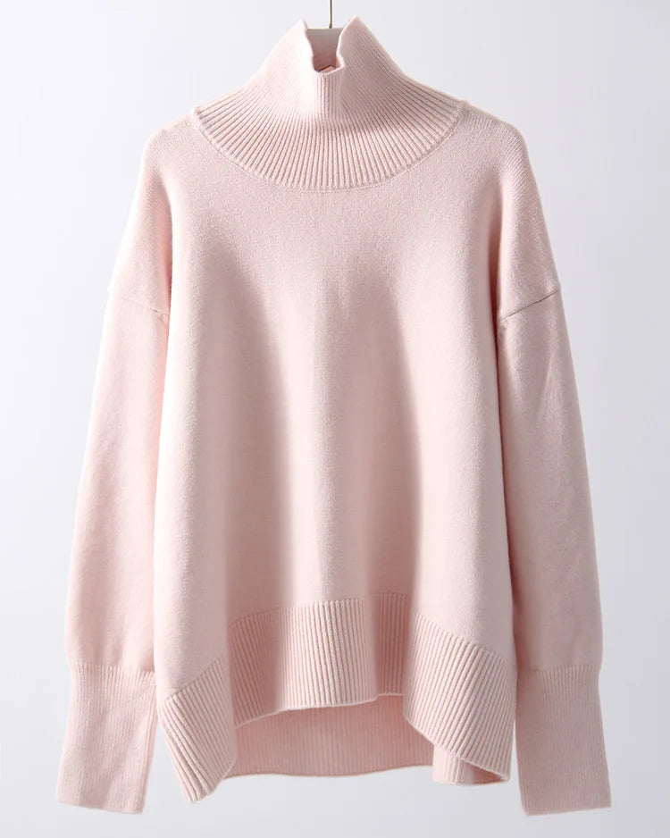 Oversized Turtleneck Heavyweight Knit Pullover