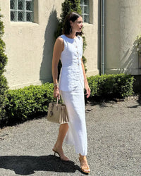 O-Neck Sleeveless Vest & High Waist Straight Maxi Skirt Set