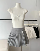 A-Line Cotton Blend Mini Skirt