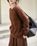 Loose-Fit Crewneck Pullover Sweater