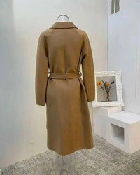 Belted Wool-Blend Wrap Coat