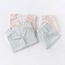 Long-sleeved Shirt & Pants Satin Pajamas Set