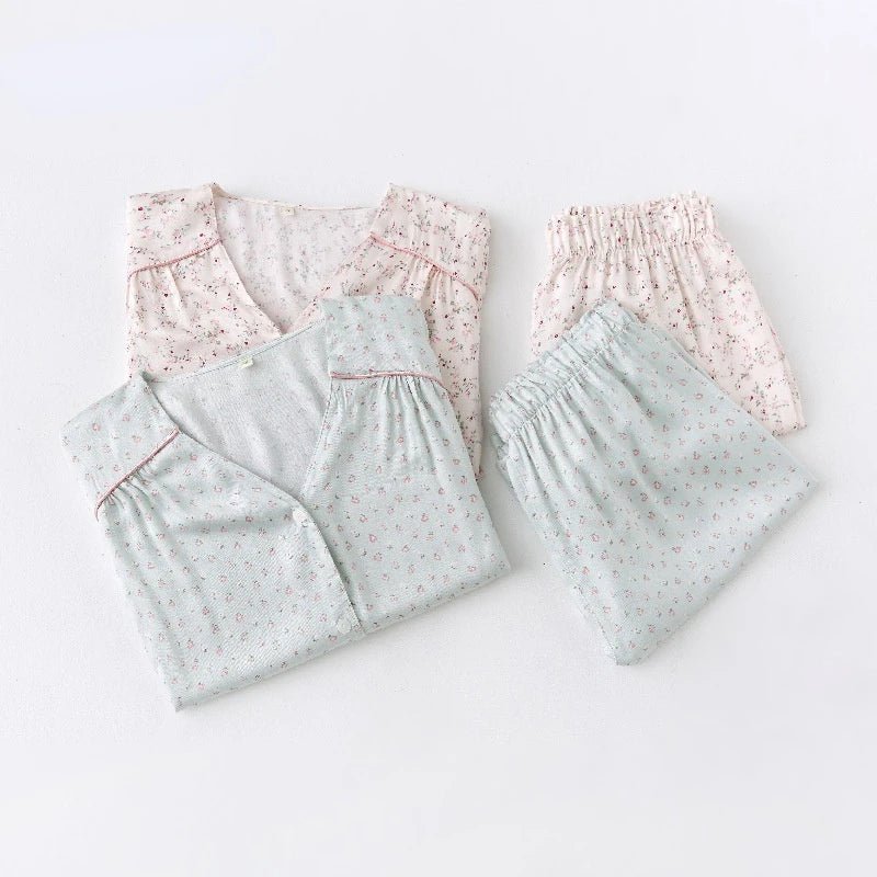 Long-sleeved Shirt & Pants Satin Pajamas Set