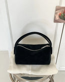 Faux Suede Barrel Shoulder Bag