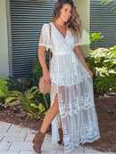 Embroidery Boho Lace Maxi Dress
