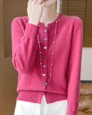 Merino Wool Button-Front Cardigan
