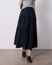 Layered A-Line Midi Cake Skirt