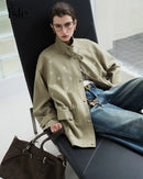 New Embroidered Stand-Up Collar Loose Coat