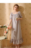 Palace Style Short Sleeve Cotton Pajama Dress