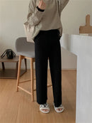 Drawstring Ribbed Knitted Wide Leg Sweatpants
