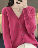 Merino Wool V-Neck Cardigan