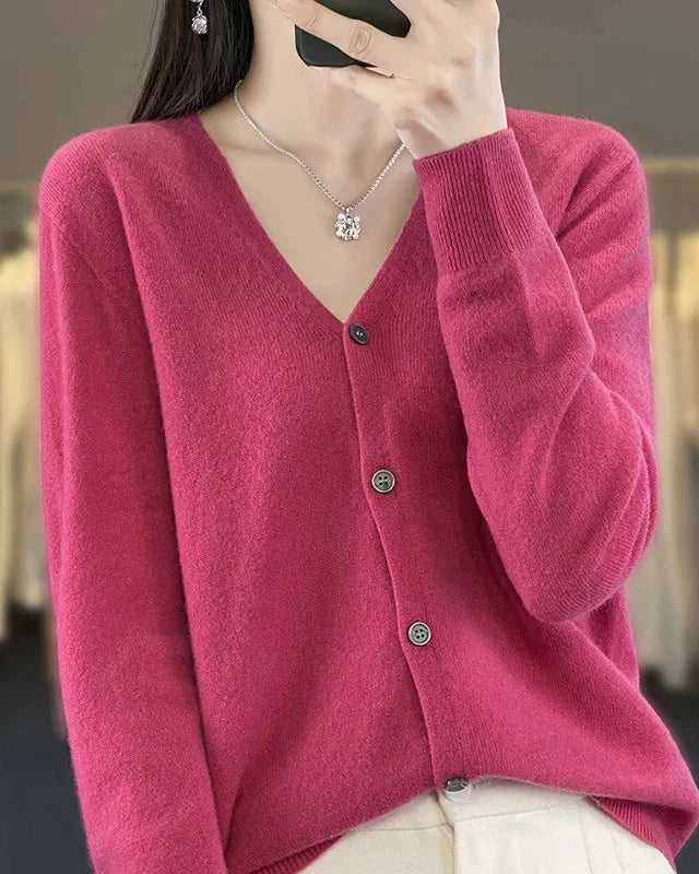 Merino Wool V-Neck Cardigan