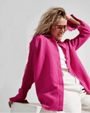 Lapel Collar Single-Breasted Loose-Fitting Shirt