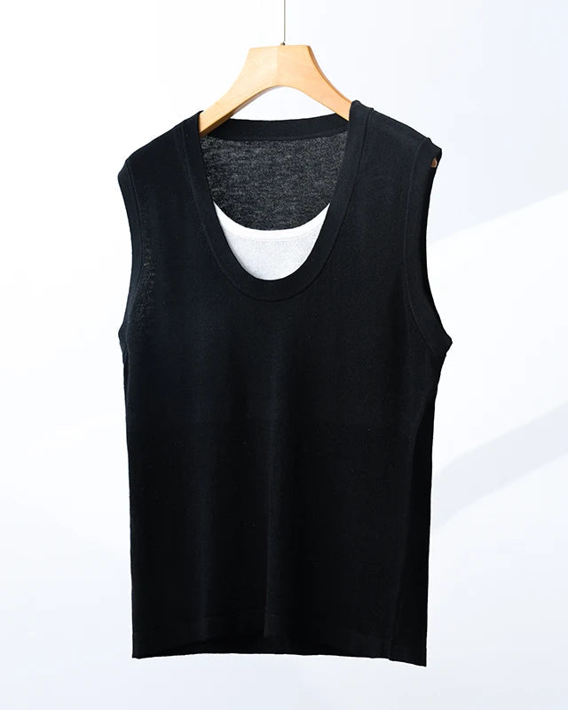 Wool-Blend Crew-Neck Knitted Vest
