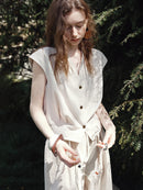 Linen V-Neck Casual Shirt