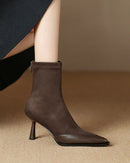 Retro Pointed-Toe Stiletto Ankle Boots