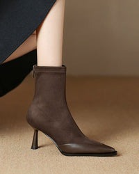 Retro Pointed-Toe Stiletto Ankle Boots