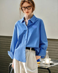 Casual And Versatile Pure Cotton Long-Sleeved Shirt