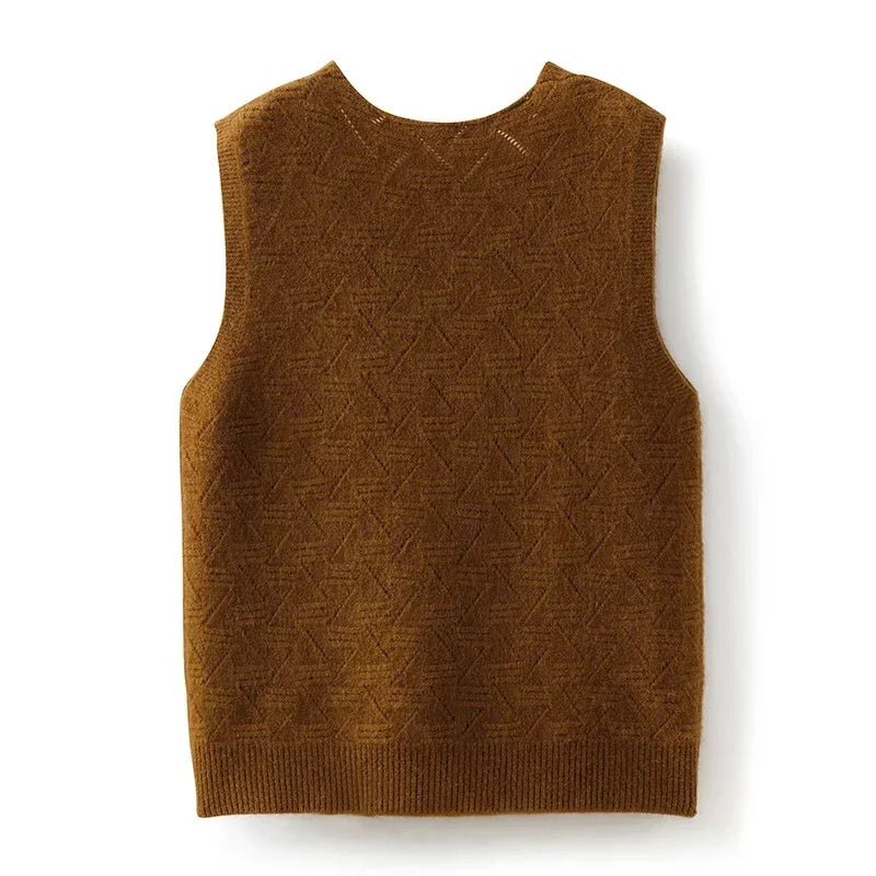 100% Cashmere V-Neck Sweater Vest