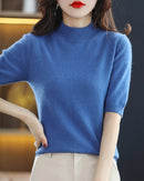 Merino Wool Mock Neck Knit Top
