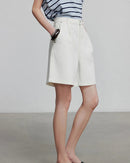Wide-Leg Denim Shorts