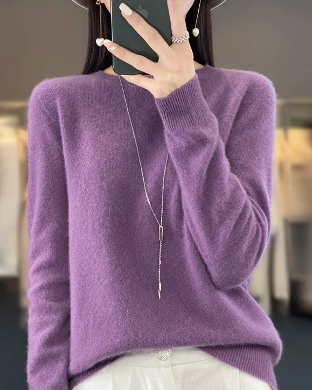 Extrafine Merino Wool Round-Neck Sweater