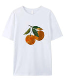 Orange-Print Cotton T-Shirt