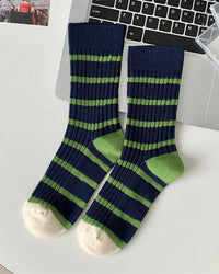Striped Retro Loose Crew Socks