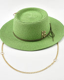 Ribbon-Trim Straw Sun Hat