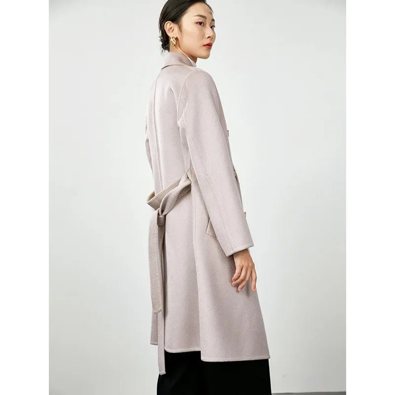 Water Ripple Double-sided Woolen Coat