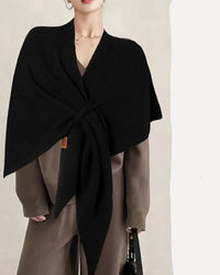 Wool Blend Oversized Triangle Wrap Shawl