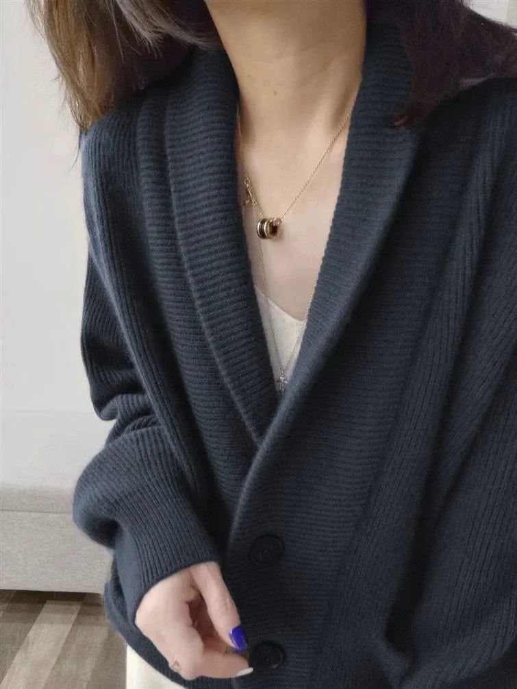 Shawl Collared 100% Cashmere Cardigan
