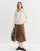 Wool Blend Knit Cardigan Sweater