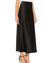 Side-Slit Satin Maxi Dress
