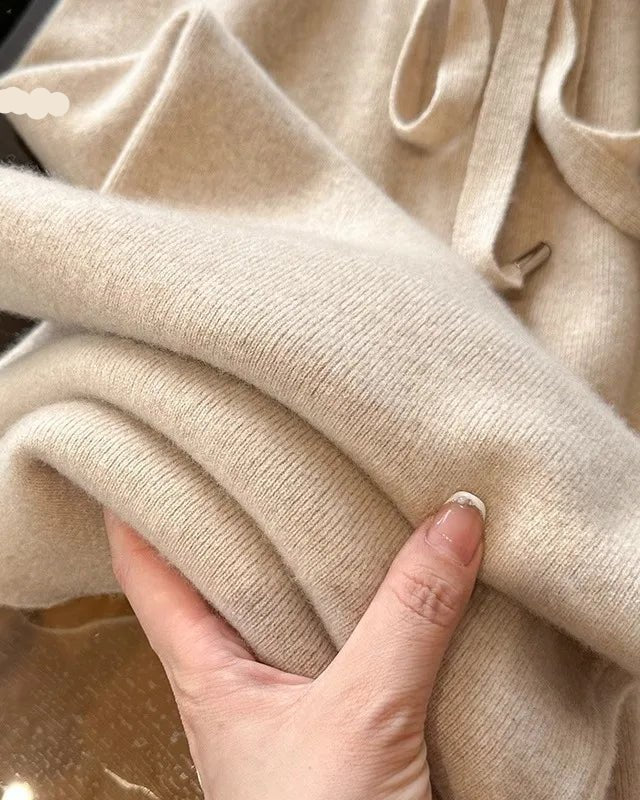 Wool High-Waisted Loose Straight-Leg Trousers