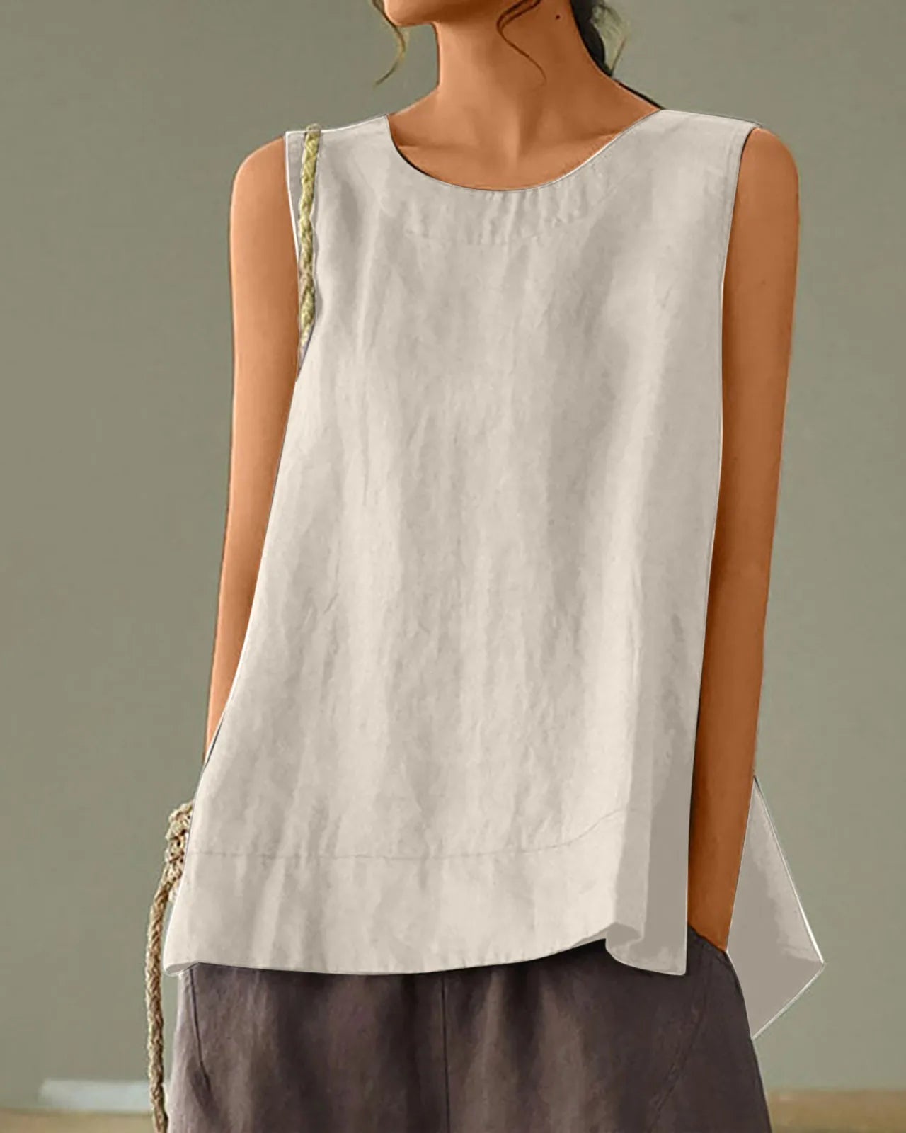 Effortless Woven Sleeveless Layering Vest